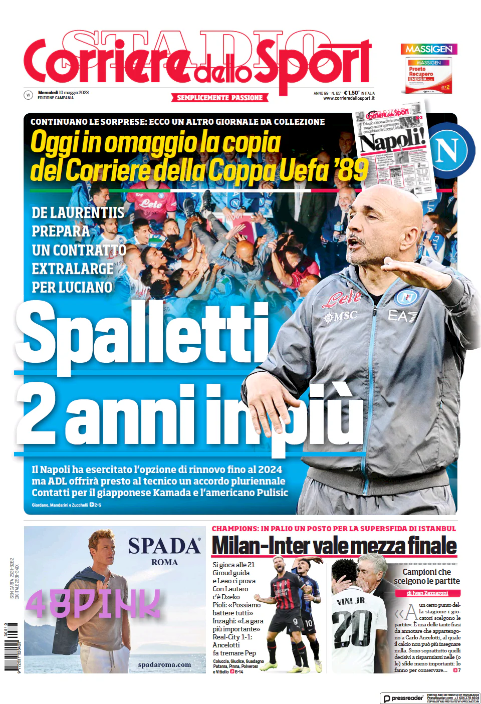 Giornale Corriere dello Sport Ristampe NAPOLI Scudetto 1987 1990 Coppa Uefa 1989 - Image 5