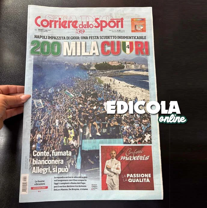 Giornali Quotidiani 4° Scudetto SSC Calcio NAPOLI - Campione d'Italia 2024-25 2025 - Image 13