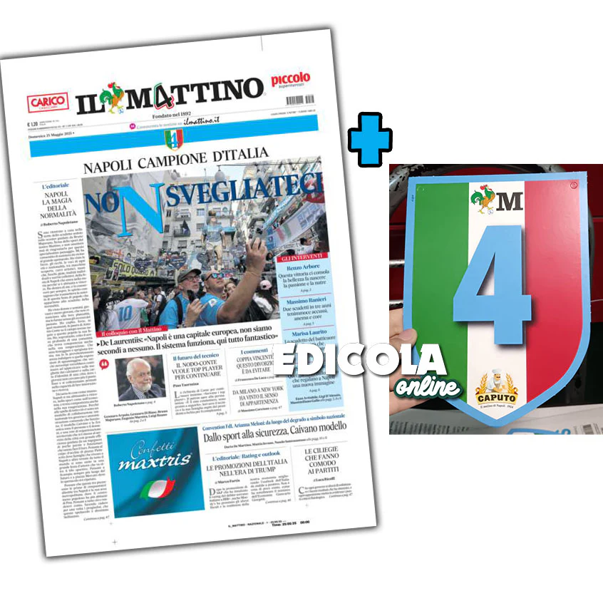 Giornali Quotidiani 4° Scudetto SSC Calcio NAPOLI - Campione d'Italia 2024-25 2025 - Image 8