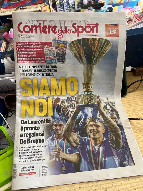 Giornali Quotidiani 4° Scudetto SSC Calcio NAPOLI - Campione d'Italia 2024-25 2025 - Image 9