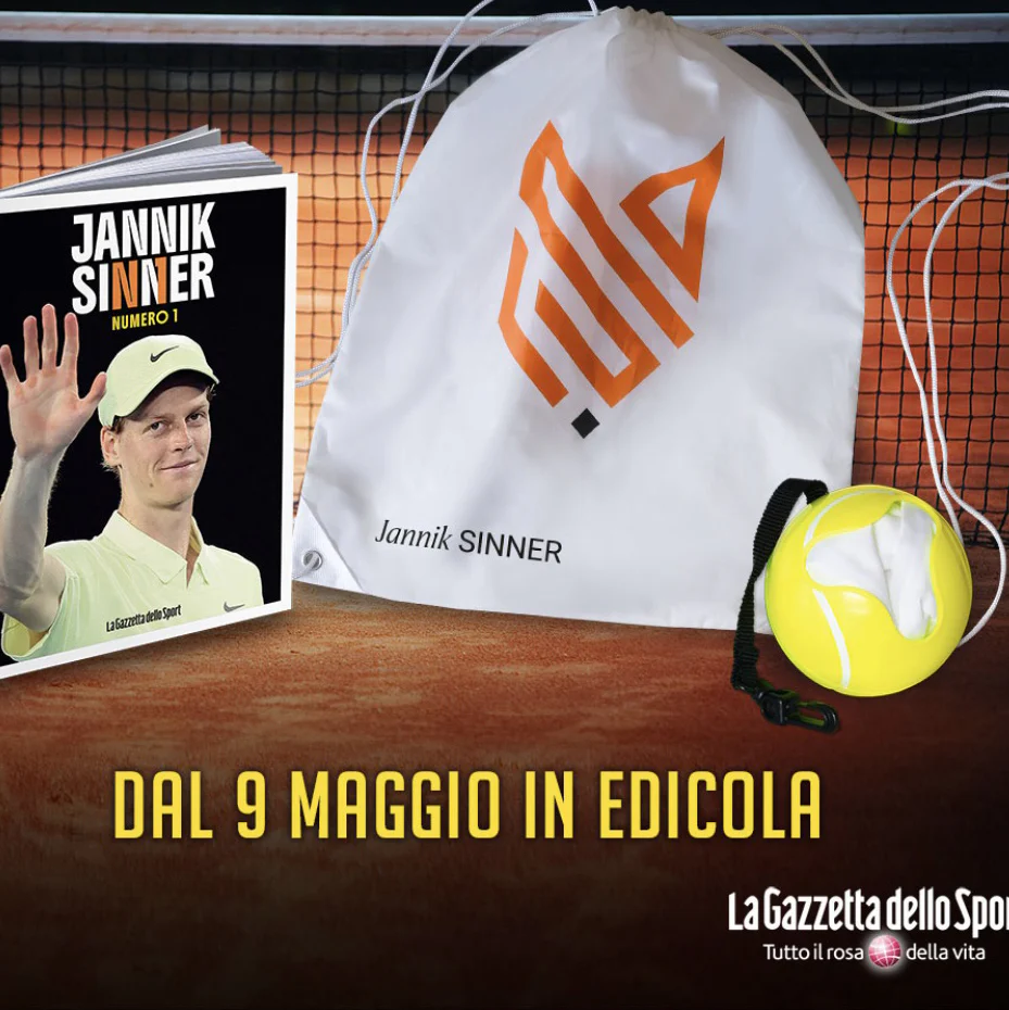 Libro e gadget Jannik SINNER Numero 1 Sacca Volpe Rossa ufficiale