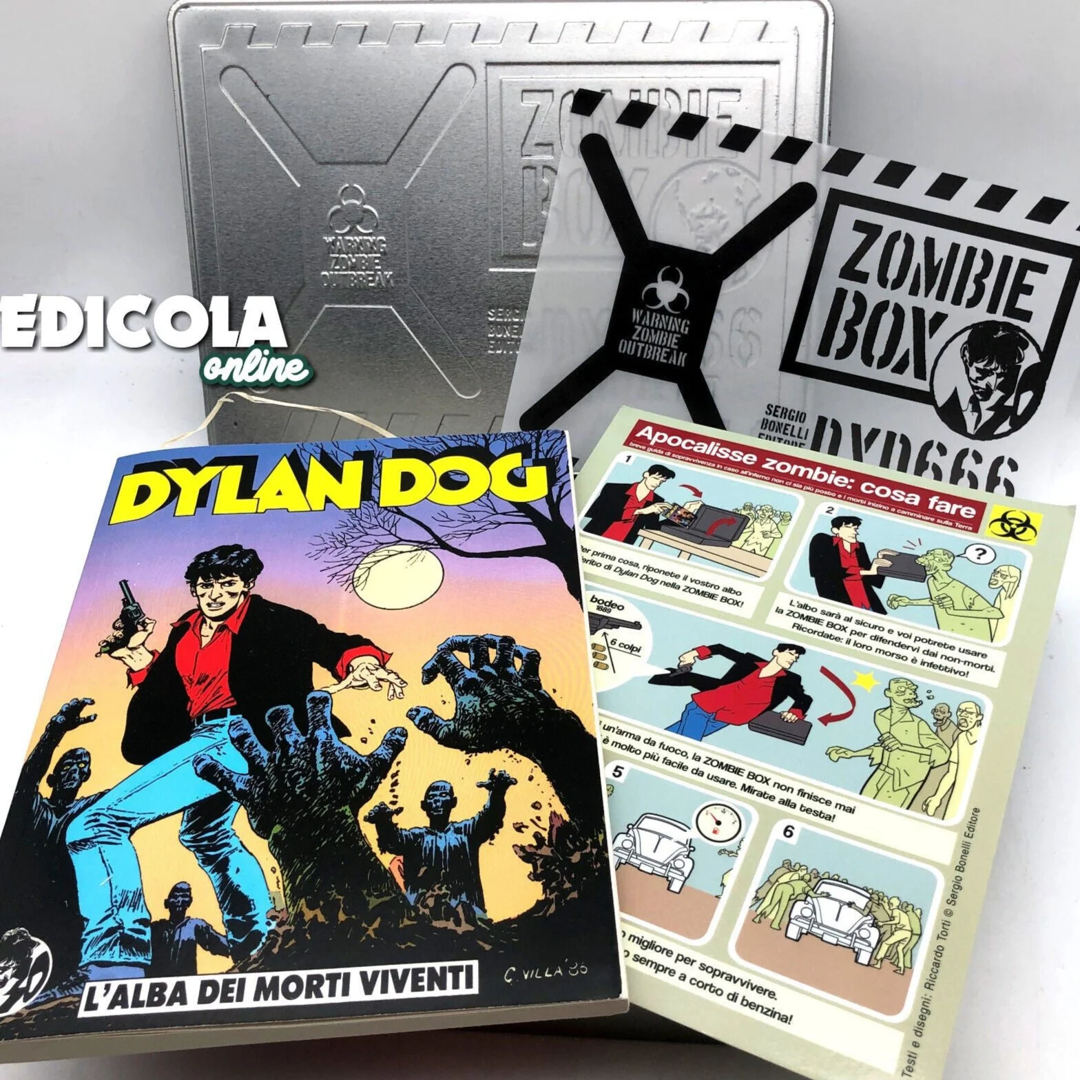 Kit Zombie 666 Silver [SIGILLATO] Dylan Dog numero n. 1 Speciale Box Raro L'Alba dei morti viventi