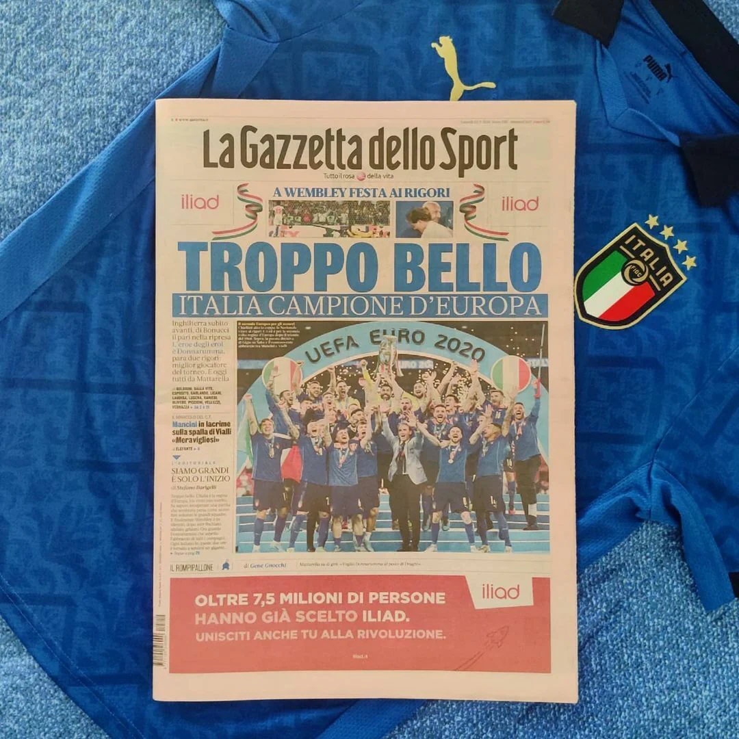 La Gazzetta dello Sport del 12 Luglio 2021 Campioni d' Europa Italia Euro 2020 - Image 4