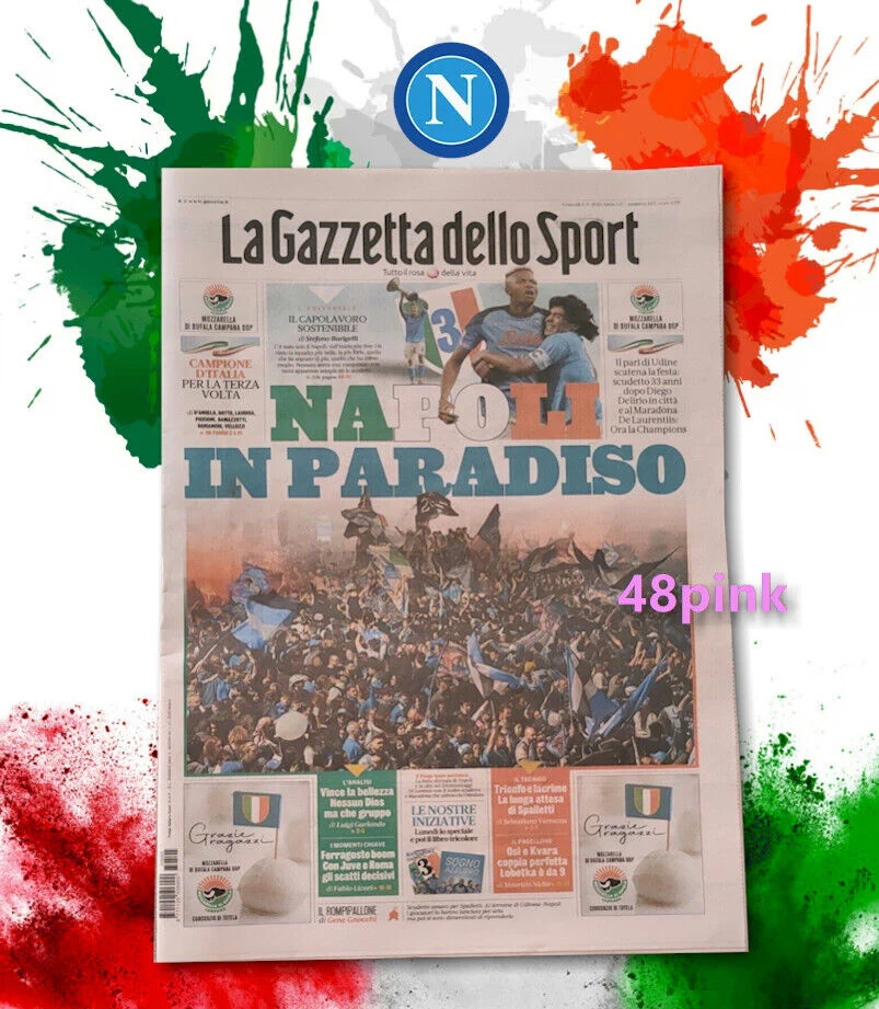 La Gazzetta dello Sport NAPOLI IN PARADISO 5 maggio 2023 3° Scudetto Campione - Image 4