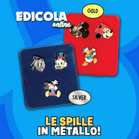 Le Pin in metallo di Topolino + Fumetti 3626 3627 (Scegli Gold o Silver)