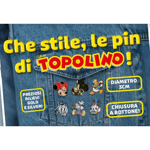 Le Pin in metallo di Topolino + Fumetti 3626 3627 (Scegli Gold o Silver) - Image 2
