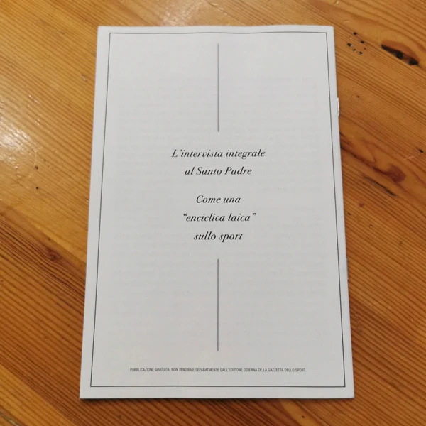 Libretto Guida della Gazzetta dello Sport - Lo SPORT secondo PAPA FRANCESCO - Image 2