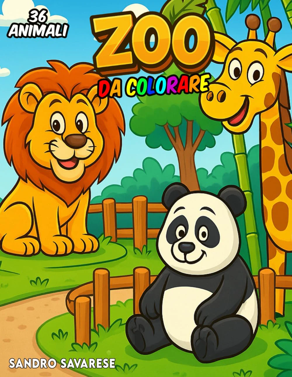 Libro da Colorare per Bambini - ZOO - 36 Animali dello Zoo da Colorare (Formato MAXI)