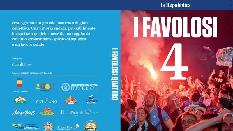 Libro I Favolosi 4 sul quarto scudetto Napoli Campione d'Italia La Repubblica - Image 4