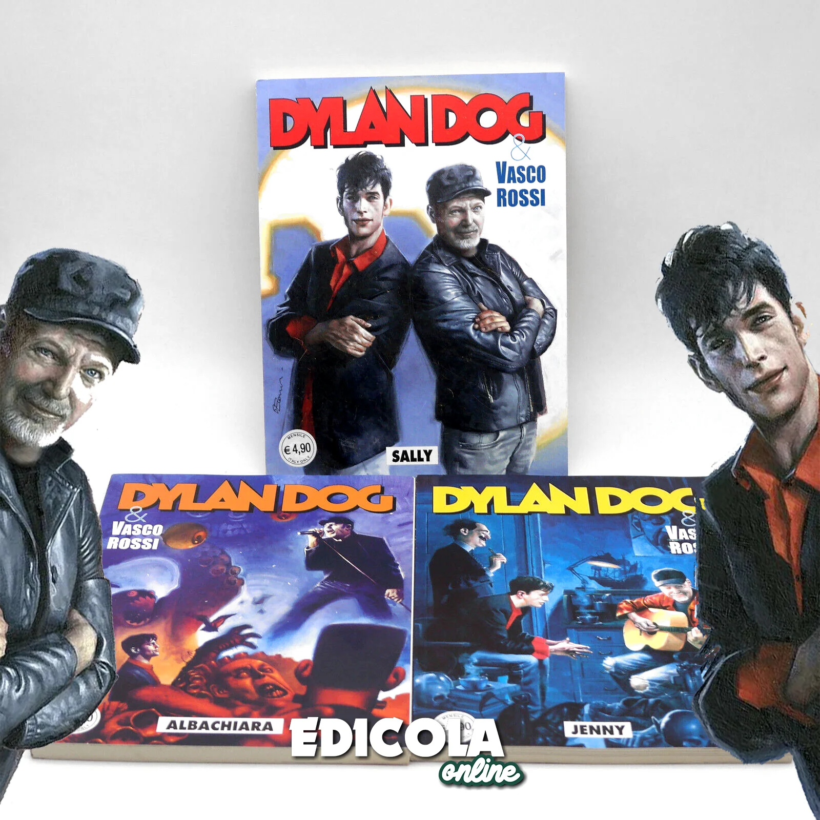 Lotto 3 Fumetti di DYLAN DOG e VASCO ROSSI Serie Completa 1 Prima Edizione Raro
