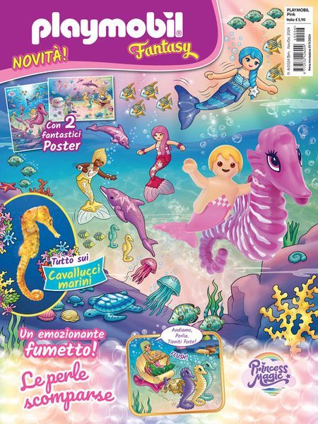 Magazine Playmobil Pink - n.6 del 2024 + Baby sirena + Cavalluccio marino - Image 3