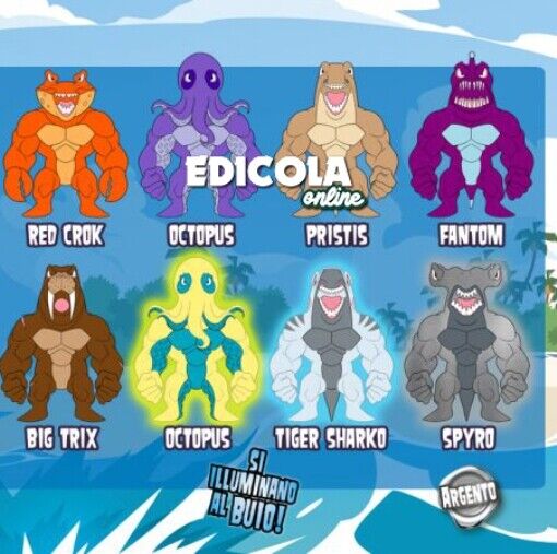 Personaggi AQUA MONSTER FLEX Monsterflex Allungamostri Allungabili Mostri Marini - Image 3