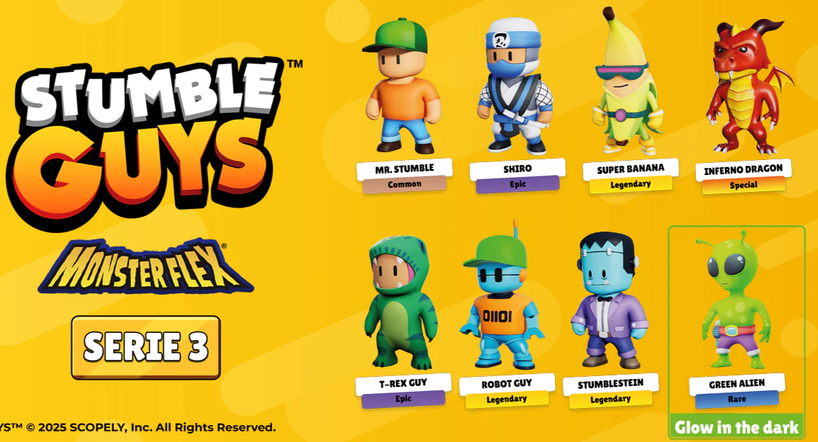 Personaggi STUMBLE GUYS Serie 3 (2025) Action Figure 3D Super Allungabili Monsterflex - Image 3
