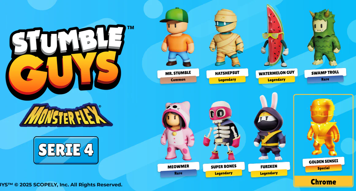 Personaggi STUMBLE GUYS Serie 4 (2025) Action Figure 3D Super Allungabili Monsterflex - Image 3