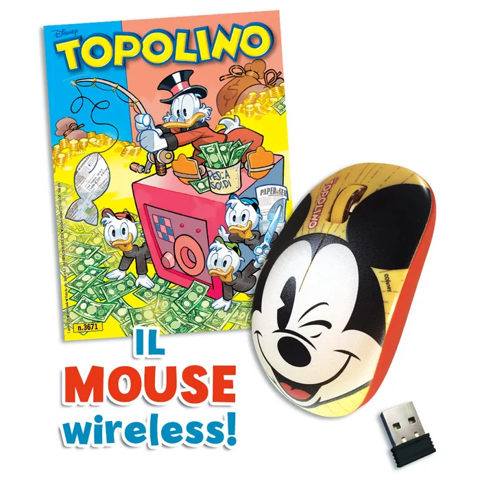 Set Tappetino Mousepad e/o Mouse Usb Wireless di Topolino (Con Topolino 3671+3672) - Image 3