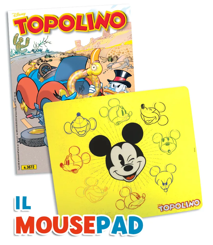 Set Tappetino Mousepad e/o Mouse Usb Wireless di Topolino (Con Topolino 3671+3672) - Image 4