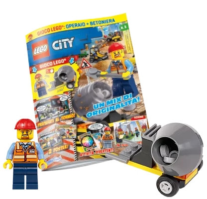 Rivista LEGO CITY n.3 + Operaio + Betoniera