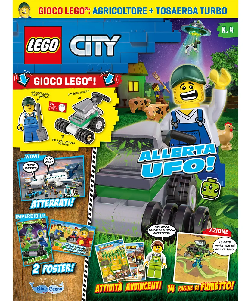Rivista LEGO CITY n.4 + AGRICOLTORE + TOSAERBA TURBO - Image 5