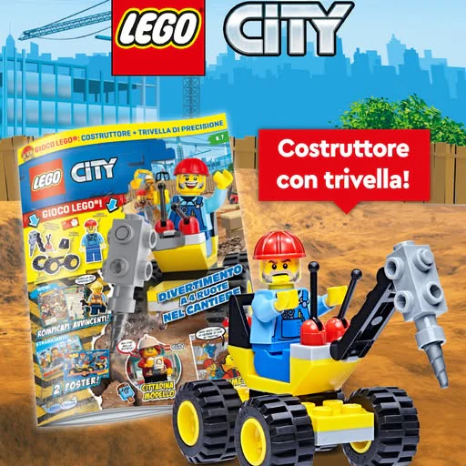 Rivista LEGO CITY N. 7 - COSTRUTTORE + TRIVELLA DI PRECISIONE