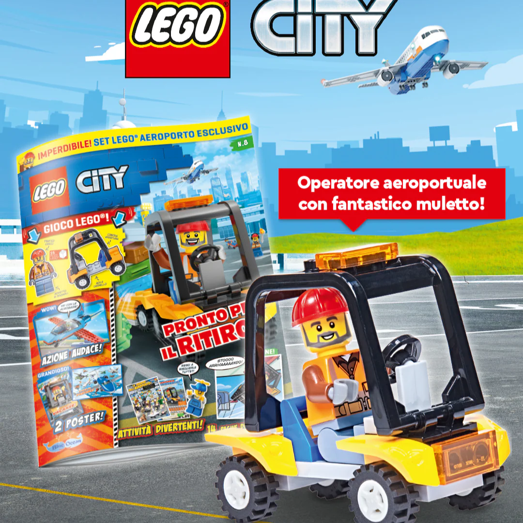 Rivista LEGO CITY N. 8 + SET AEROPORTO
