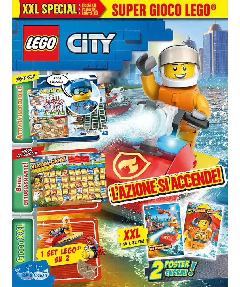 Rivista LEGO CITY XXL n.2 + POMPIERE + MOTOSCAFO / SET DA IMMERSIONE - Image 3