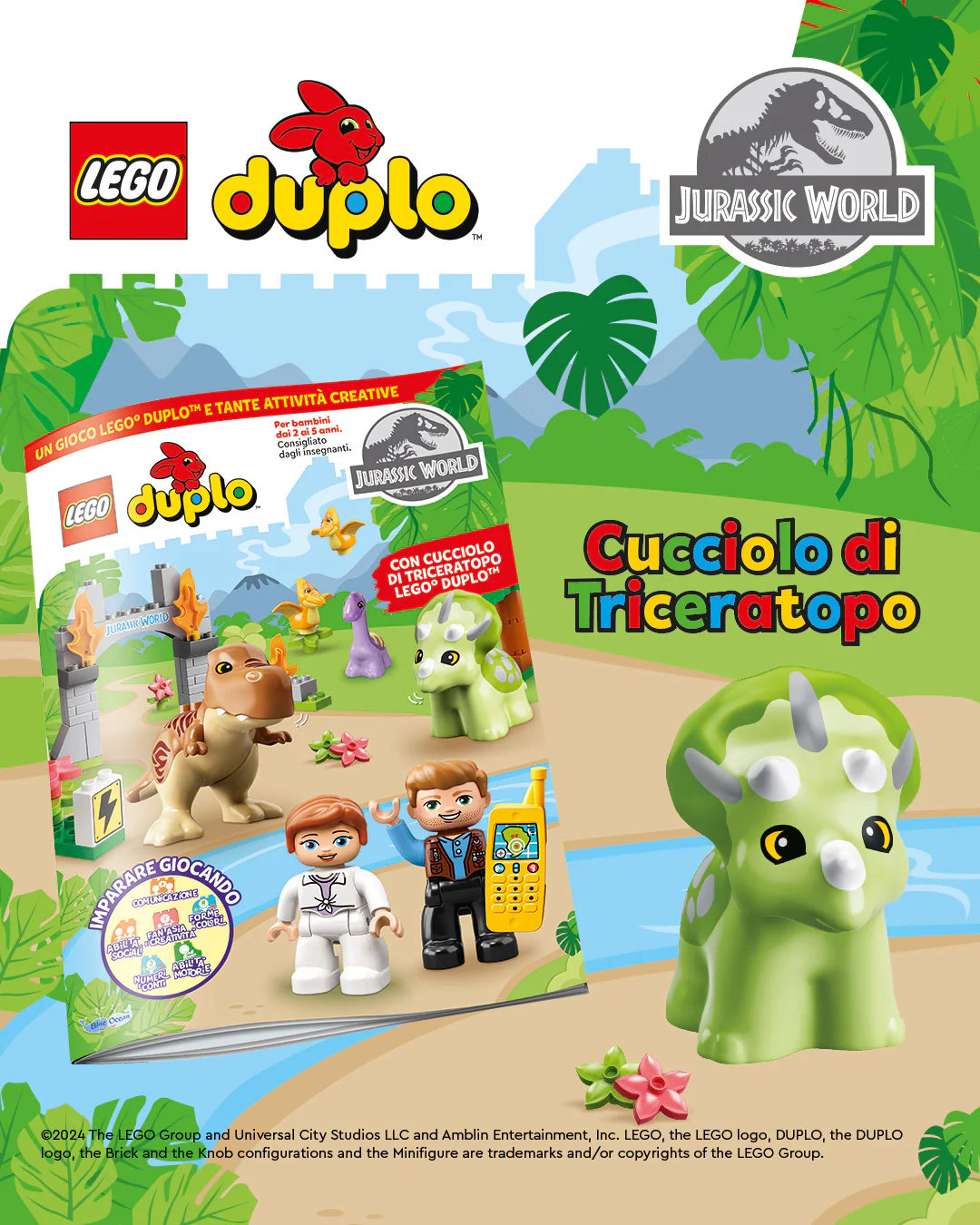 Rivista LEGO DUPLO Edizione Speciale JURASSIC WORLD - cucciolo di Triceratopo - Image 5
