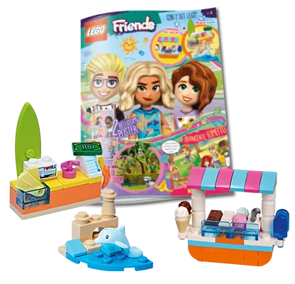 Rivista LEGO FRIENDS n.2 - Kit Chiosco dei gelati + Beach shop