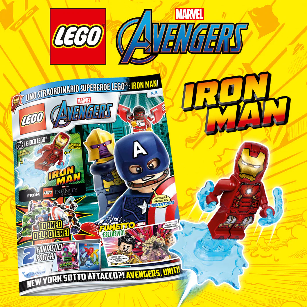 Rivista LEGO MARVEL AVENGERS n.6 + IRON MAN