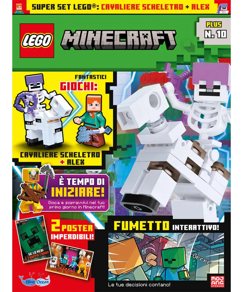 Rivista LEGO Minecraft PLUS n. 10 + CAVALIERE SCHELETRO + ALEX - Image 3