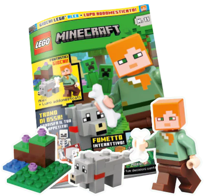 Rivista LEGO Minecraft PLUS n. 11 + ALEX + LUPO ADDOMESTICATO