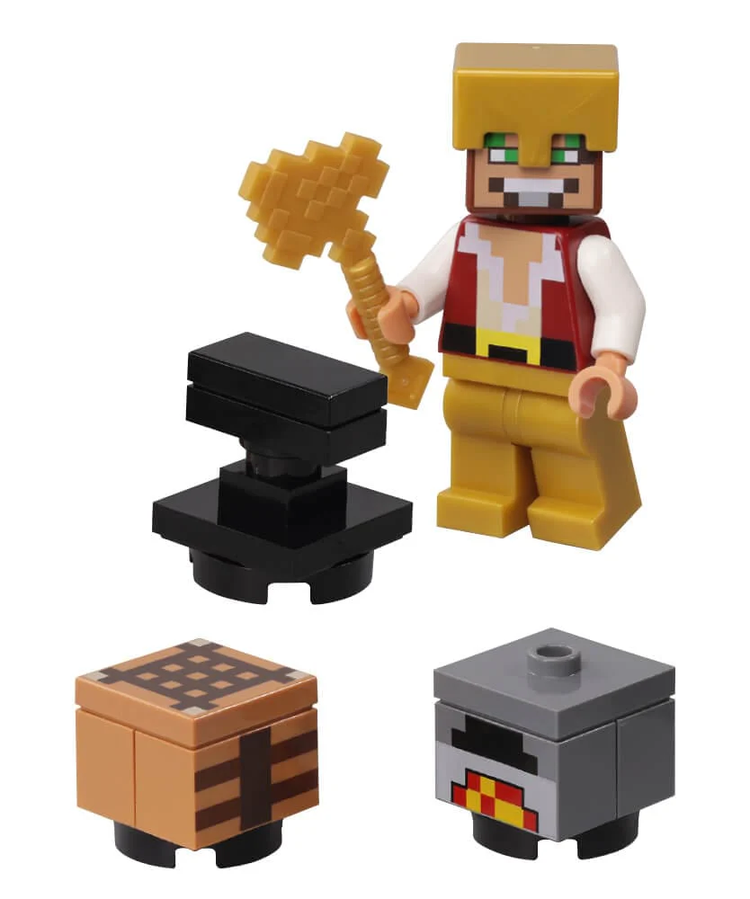 Rivista LEGO Minecraft PLUS n.8 + CERCATORE D’ORO + BANCO DA LAVORO + INCUDINE + FORNACE - Image 3