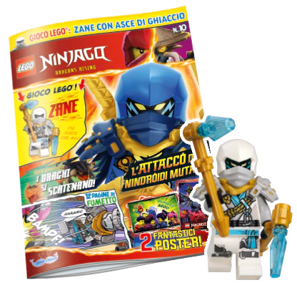 Rivista LEGO NINJAGO DRAGON RISING n.10 - ZANE CON ASCE DI GHIACCIO - Image 3