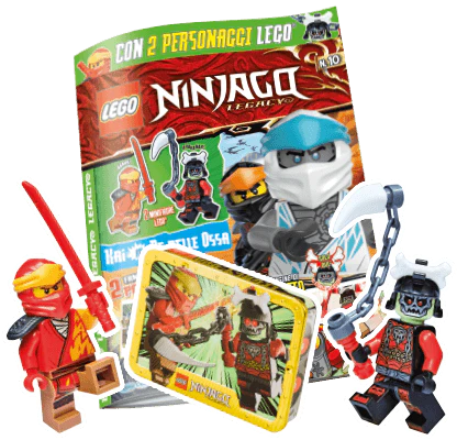 Rivista LEGO NINJAGO LEGACY n.10 con 2 GIOCHI KAI VS RE DELLE OSSA - Image 3