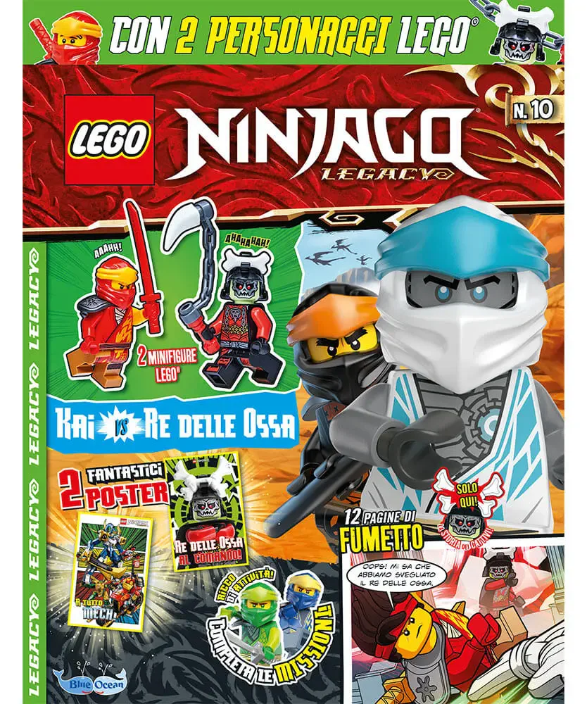 Rivista LEGO NINJAGO LEGACY n.10 con 2 GIOCHI KAI VS RE DELLE OSSA - Image 7
