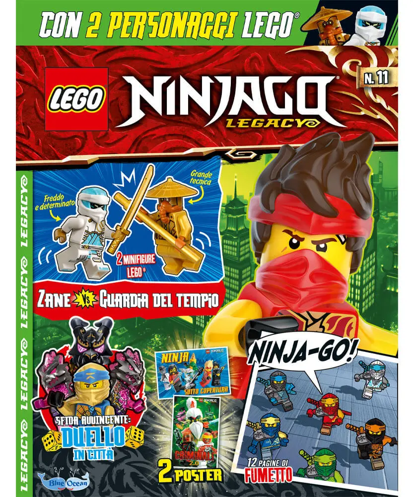 Rivista LEGO NINJAGO LEGACY n. 11 - Lattina con 2 GIOCHI : ZANE VS GUARDIA DEL TEMPIO - Image 3