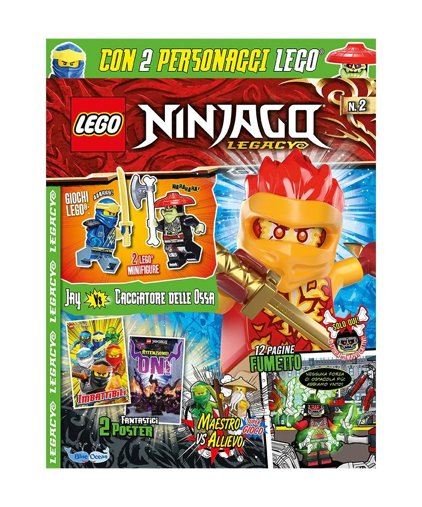Rivista LEGO NINJAGO LEGACY n.2 + TIN BOX con 2 GIOCHI : Jay vs. Cacciatore delle Ossa - Image 4