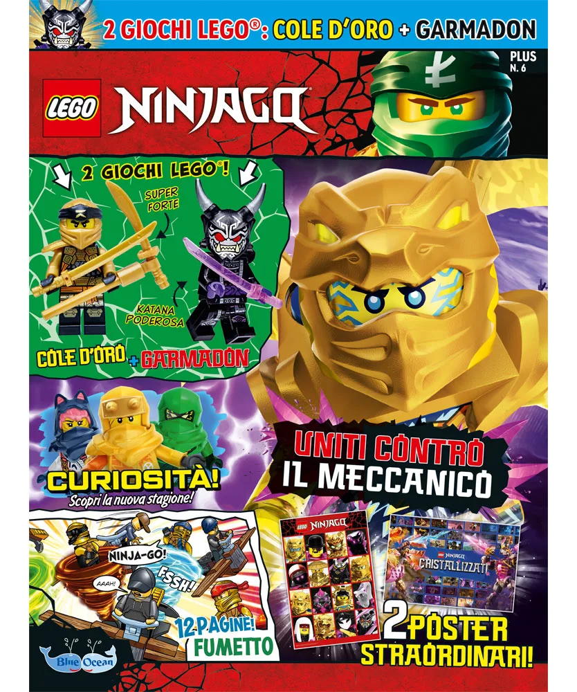 Rivista LEGO NINJAGO PLUS n.6 con 2 GIOCHI : COLE D’ORO + GARMADON - Image 3