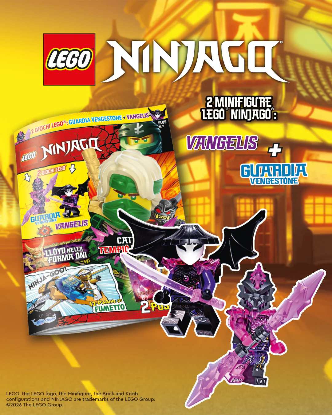 Rivista LEGO NINJAGO Plus n. 9 + 2 MINIFIGURE ESCLUSIVE (VANGELIS + GUARDIA VENGESTONE) - Image 2