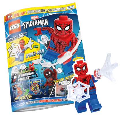 Rivista LEGO SPIDER-MAN n. 9 + SPIDERMAN CON RAGNATELE