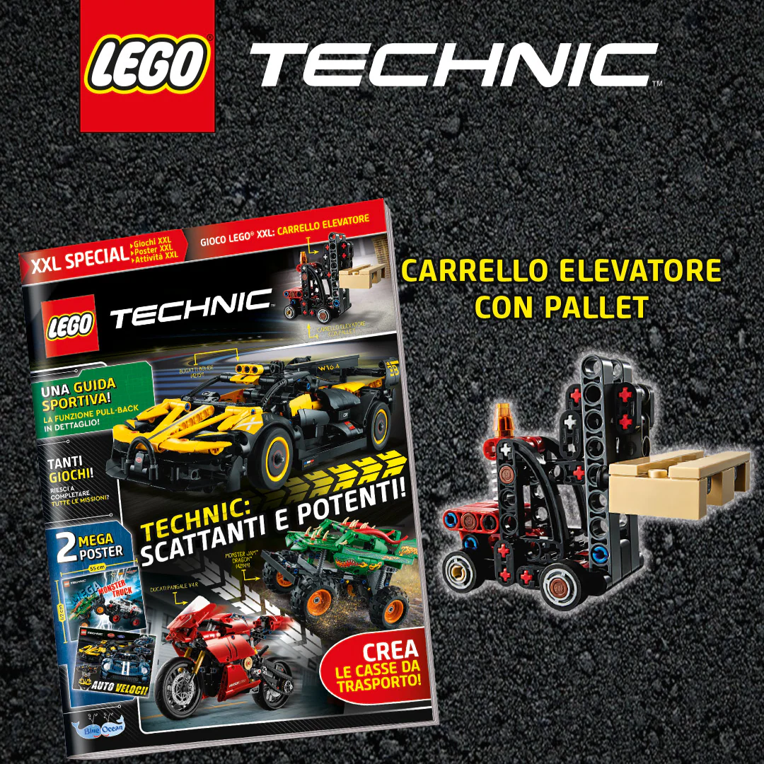 Rivista LEGO TECHNIC XXL SPECIAL n.1 + CARRELLO ELEVATORE + PALLET