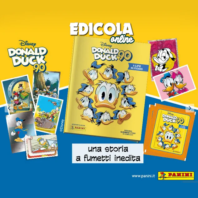 Scegli il tuo set di Bustine e/o Album Donald Duck 90 - Figurine Panini 2024 - Paperino
