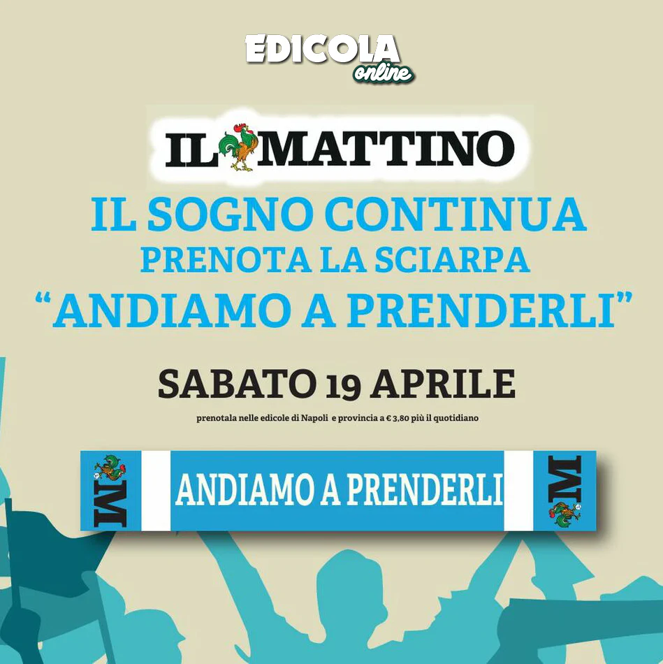Sciarpa ufficiale Il Mattino : Andiamo a prenderli - Crediamoci - Core Azzurro - INsieme - Image 3