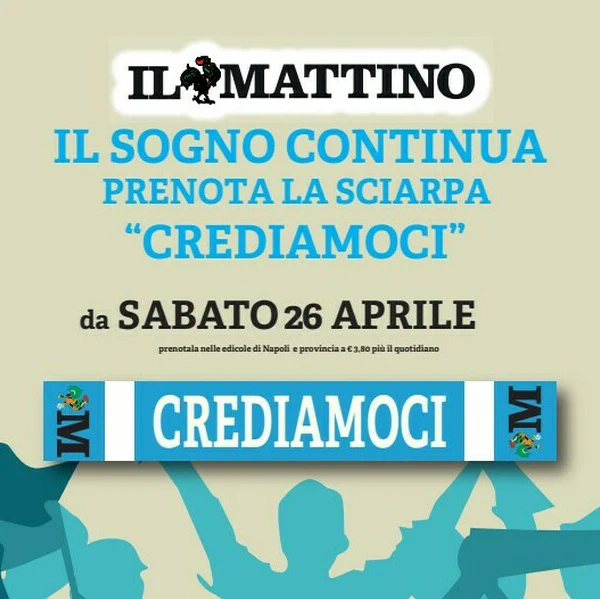 Sciarpa ufficiale Il Mattino : Andiamo a prenderli - Crediamoci - Core Azzurro - INsieme - Image 4