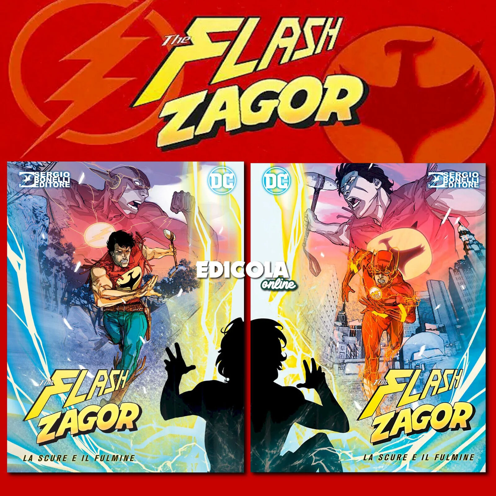 Set 2 Fumetti FLASH e ZAGOR Numero n. 0 Zero Variant Speciale a colori La Scure