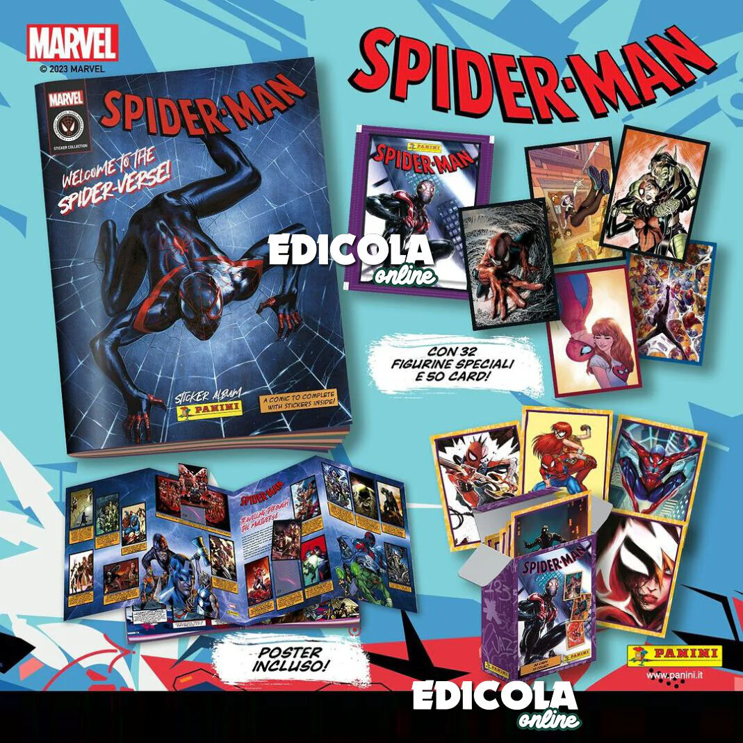 Set Album di SPIDER-MAN Spiderverse e Bustine di Figurine MARVEL Starter Pack
