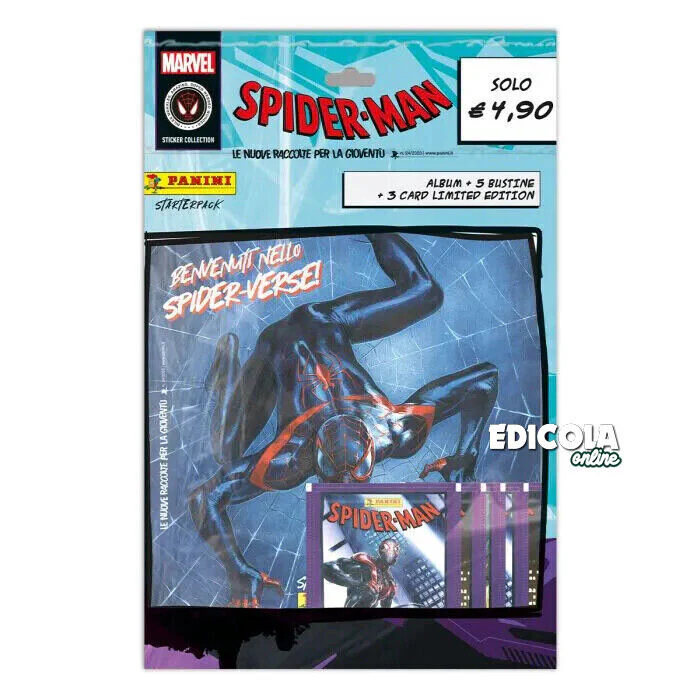 Set Album di SPIDER-MAN Spiderverse e Bustine di Figurine MARVEL Starter Pack - Image 5