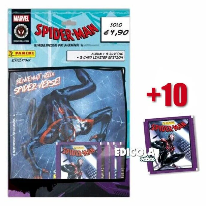 Set Album di SPIDER-MAN Spiderverse e Bustine di Figurine MARVEL Starter Pack - Image 6