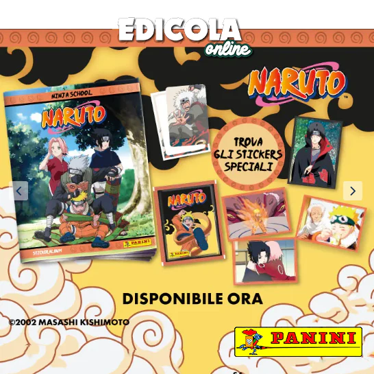 Set Album e/o Bustine di Figurine Sticker NARUTO "Avventure Ninja" 2025