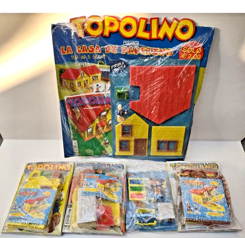 Set Completo 5/5 : LA CASA DI ZIO PAPERINO con Fumetti di Topolino e Paperinik 2005