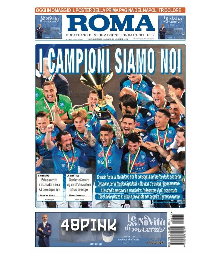 Set Giornali FESTA SCUDETTO NAPOLI Corriere dello Sport Gazzetta Mattino Tutto - Image 7